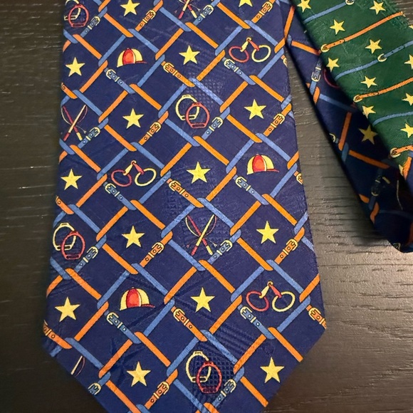 Tommy Hilfiger 100% Silk Mens Tie Polo Equestrian Horse Riding 56”x4” - Picture 1 of 7